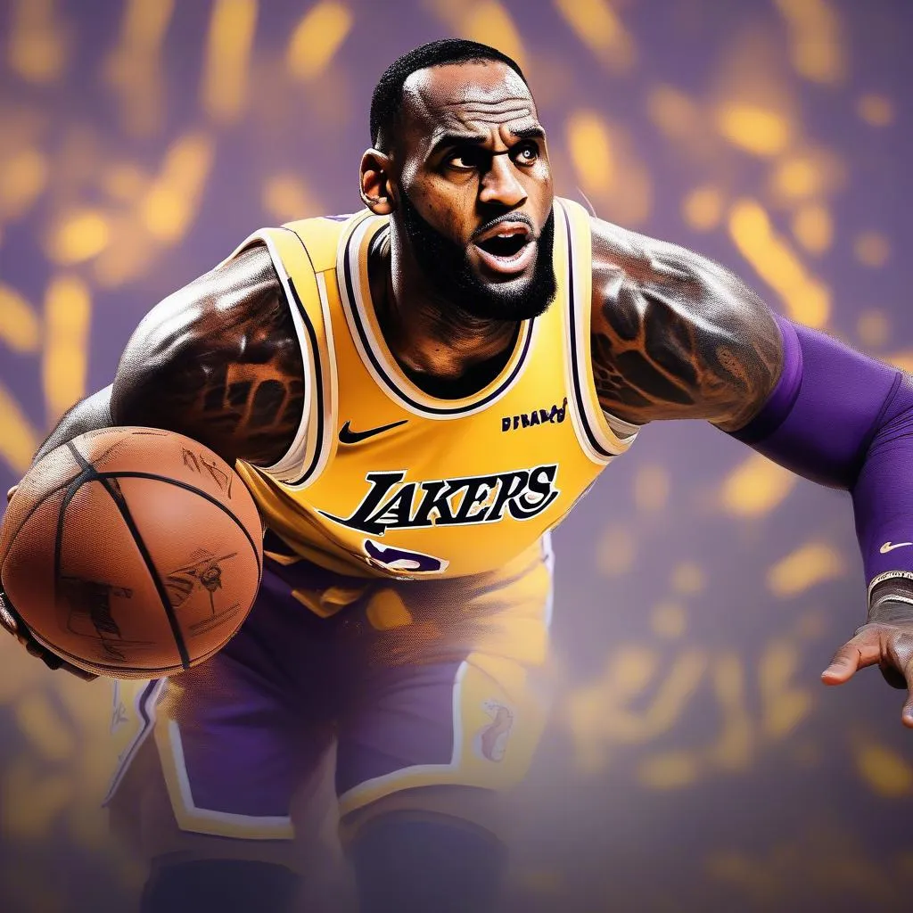 Lebron James trên sân bóng rổ