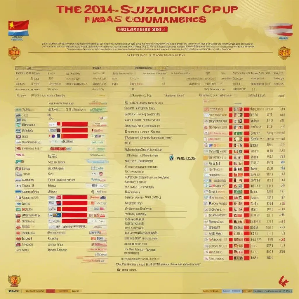 Lịch thi đấu AFF Suzuki Cup 2014 của đội tuyển Việt Nam