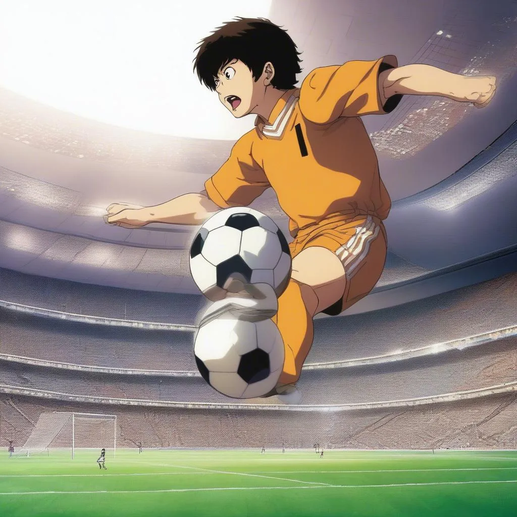 Hình ảnh minh họa cho bộ anime về bóng đá "Captain Tsubasa"