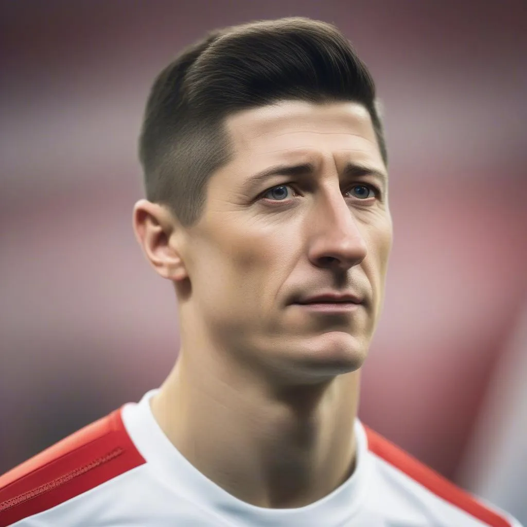 Cầu thủ Robert Lewandowski trong màu áo đội tuyển Ba Lan