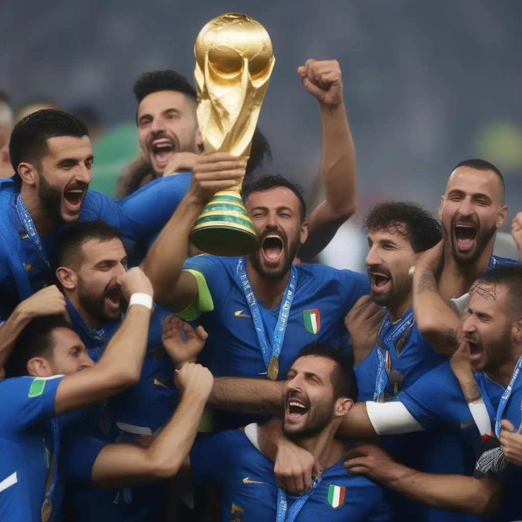 Azzurri Nâng Cup Vàng World Cup