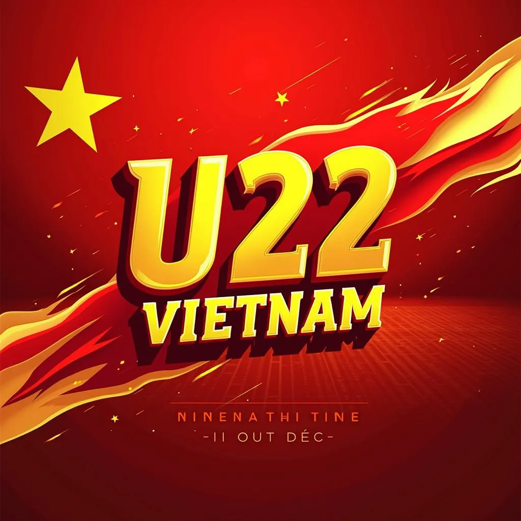 Banner U22 Seagame với gam màu chủ đạo đỏ và vàng