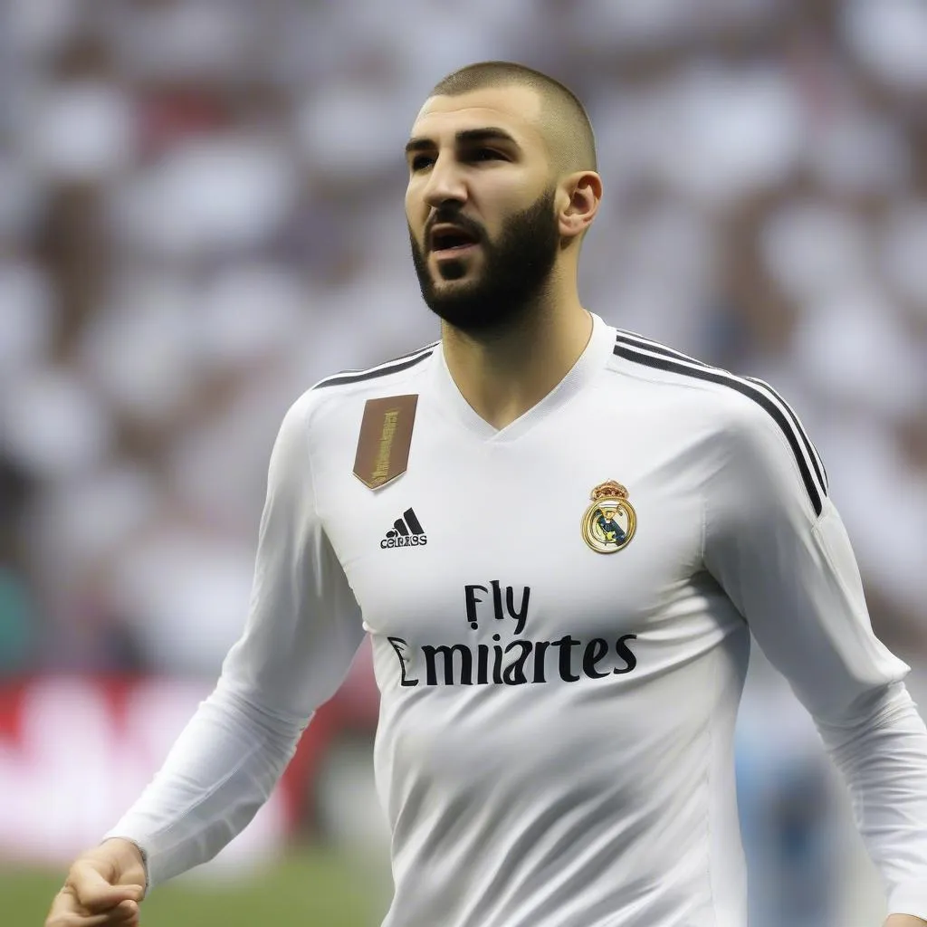 Karim Benzema, cầu thủ bóng đá người Pháp, chơi cho Real Madrid, bị loại khỏi đội tuyển Pháp năm 2015 vì cáo buộc liên quan đến vụ tống tiền đồng đội Mathieu Valbuena