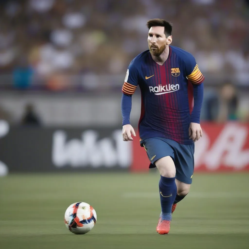 Lionel Messi trong trang phục thi đấu