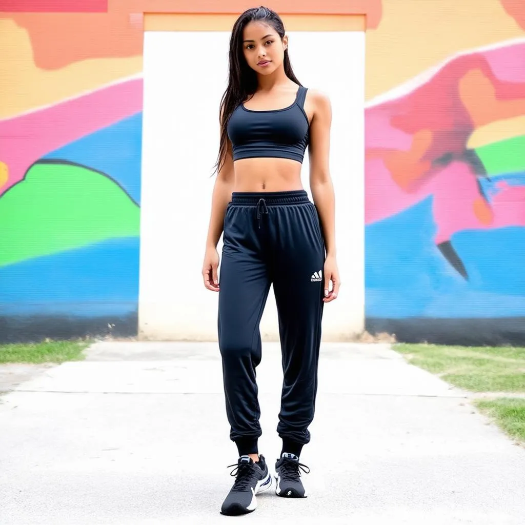 Bộ thể thao nữ mùa hè 2018 croptop jogger