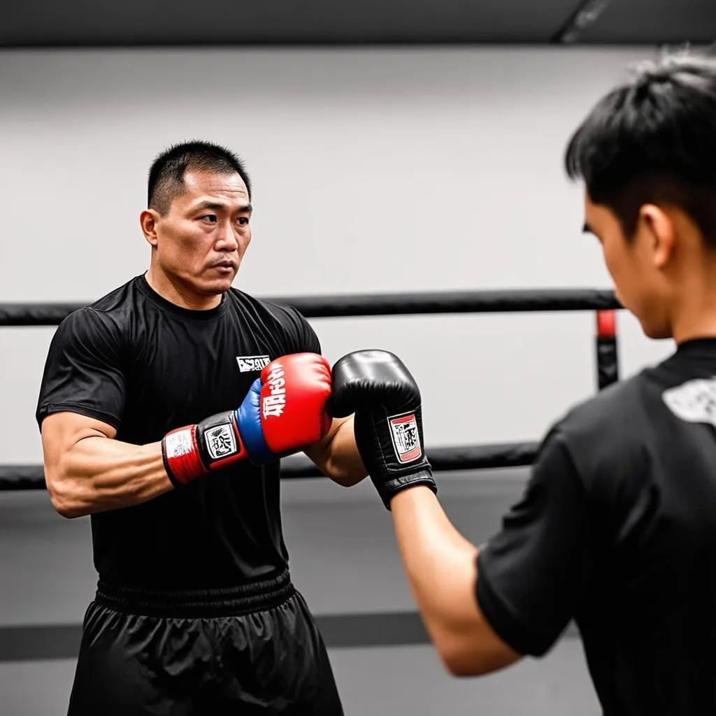 Huấn luyện viên boxing tại trung tâm văn hóa thể thao Mỹ An