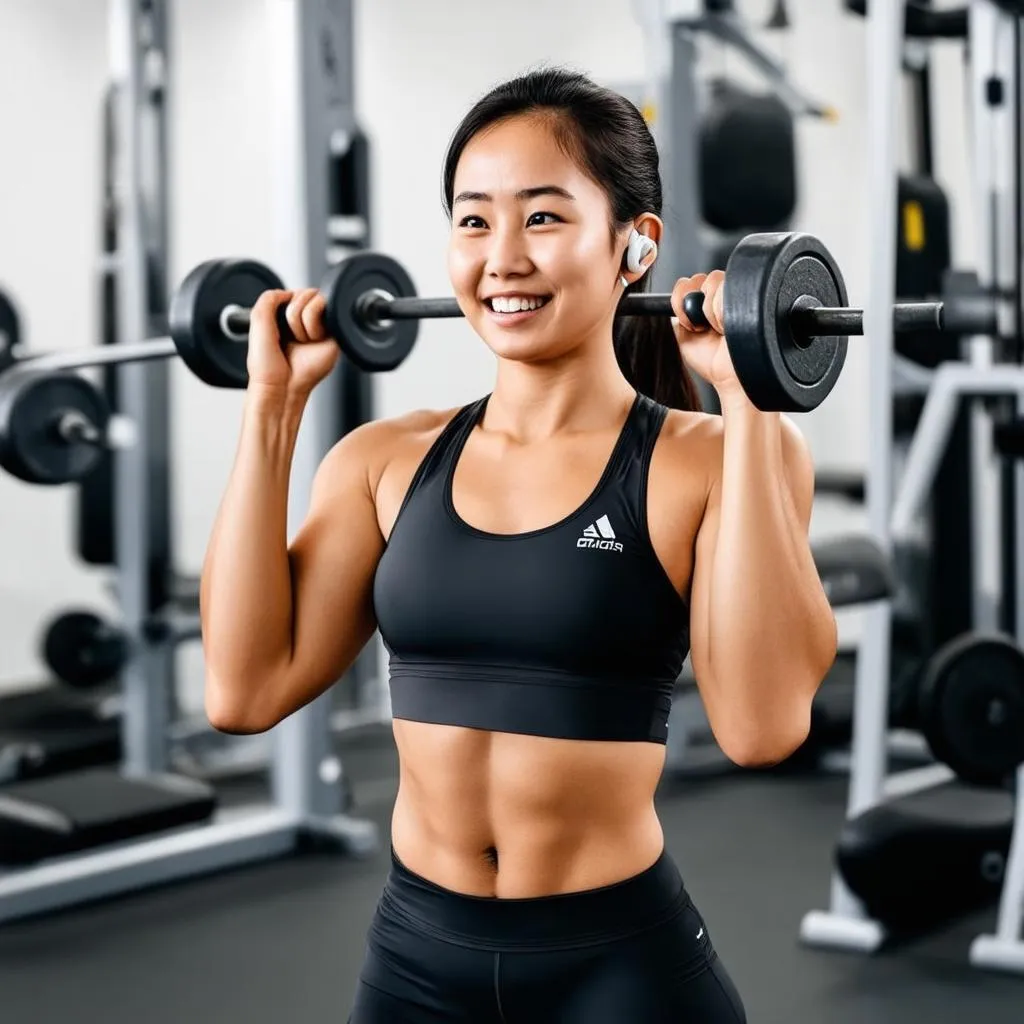 tập-gym-với-tai-nghe-thể-thao