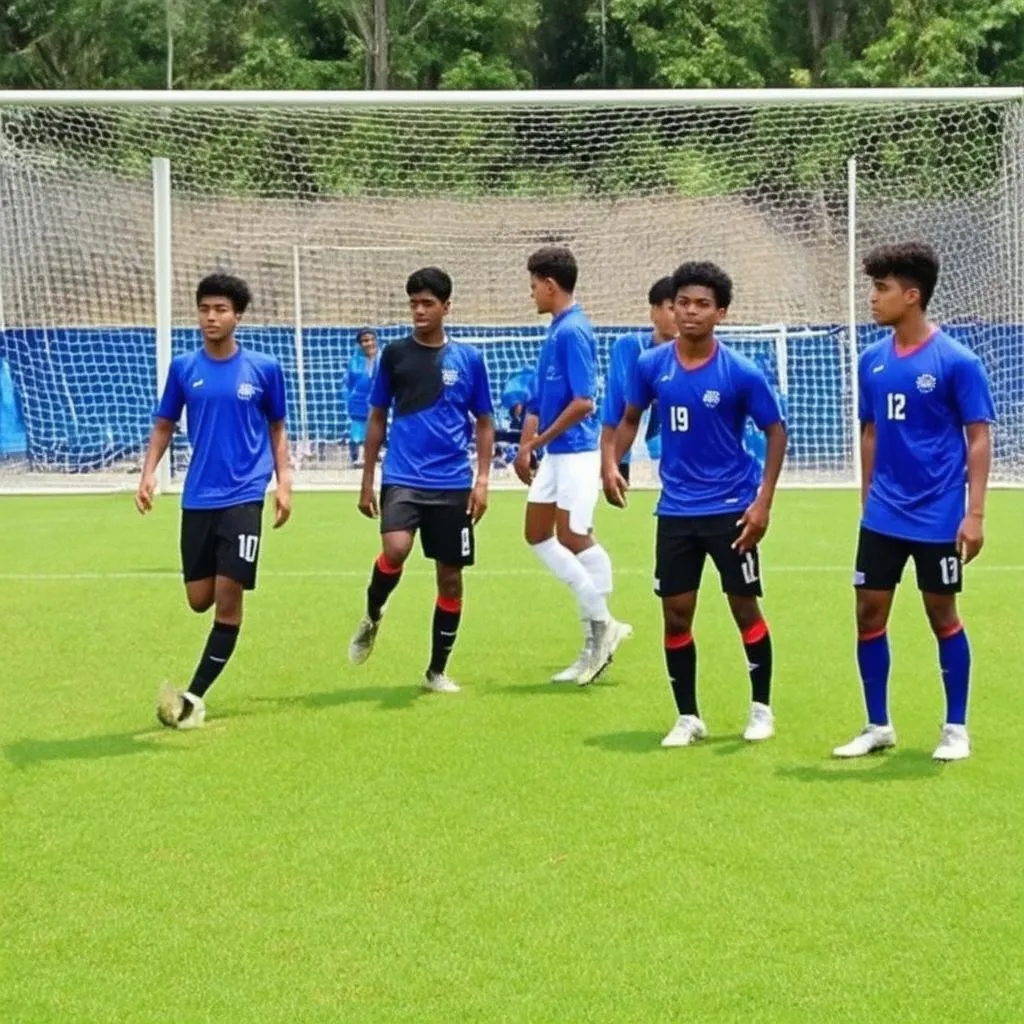 Cầu thủ U19 thi đấu