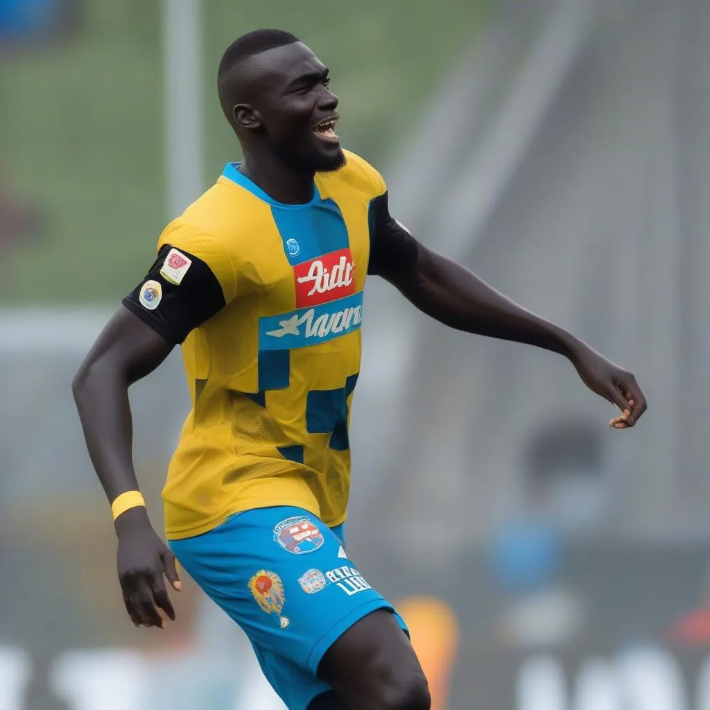 Cầu thủ Paul Koulibaly, chiều cao 1,95m, trung vệ trụ cột của Napoli