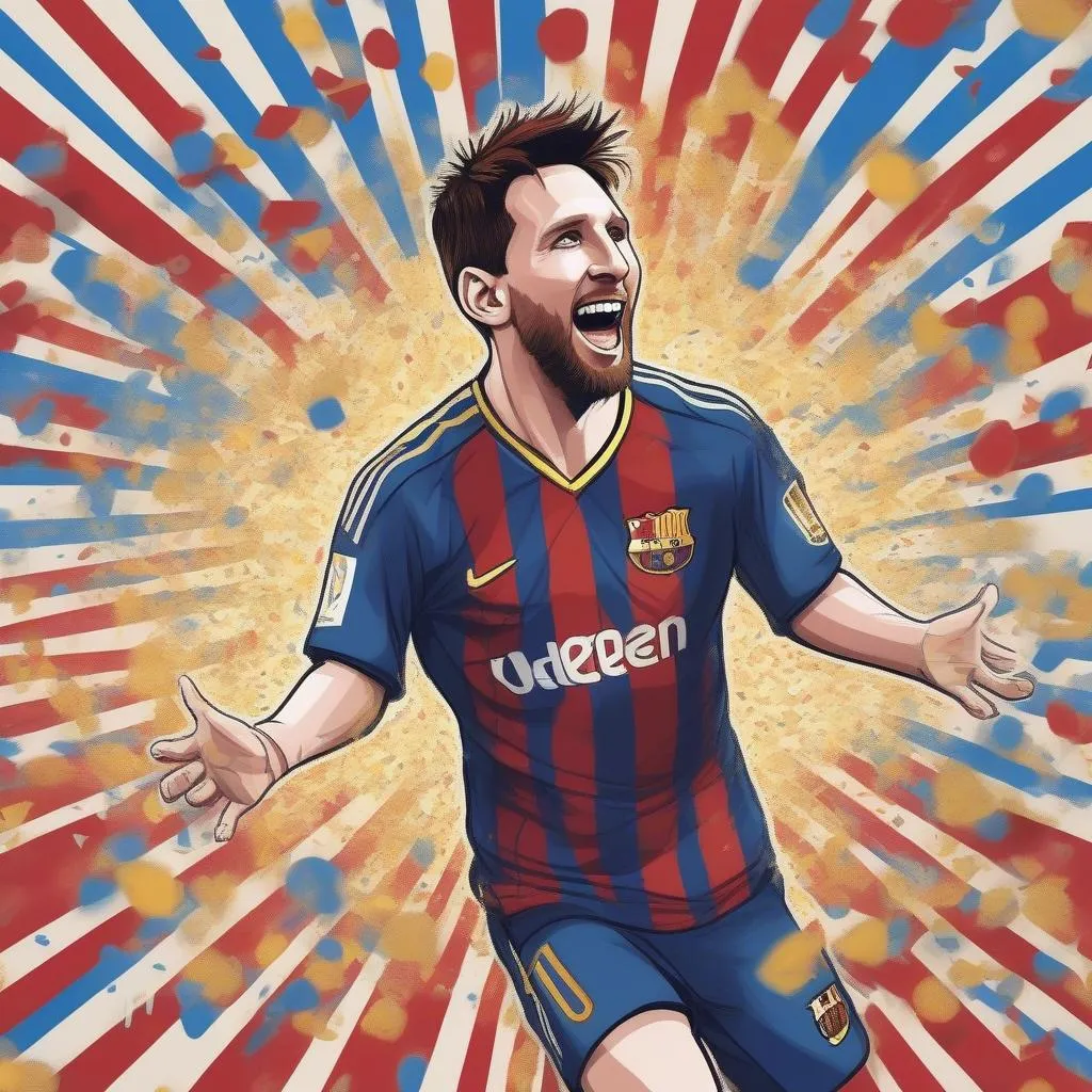 Hình cầu thủ hoạt hình Messi