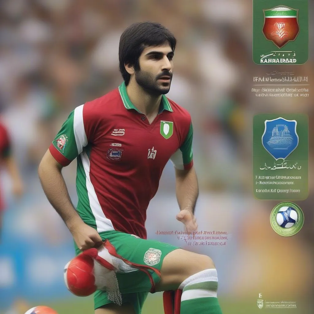 Cầu thủ Karim Ansarifard trong màu áo đội tuyển Iran