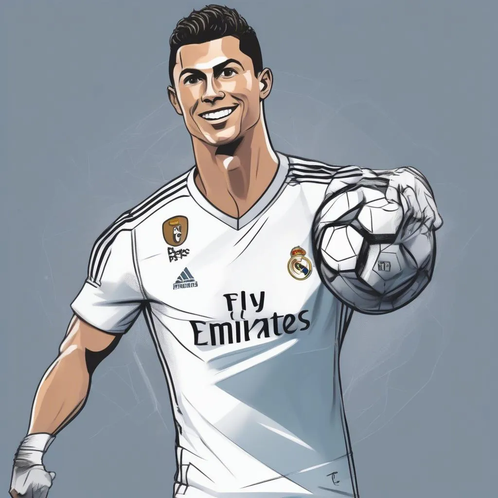 Hình ảnh cầu thủ cartoon Cristiano Ronaldo