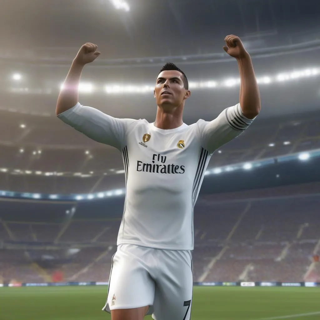 Hình ảnh Cristiano Ronaldo trong game Dream League Soccer