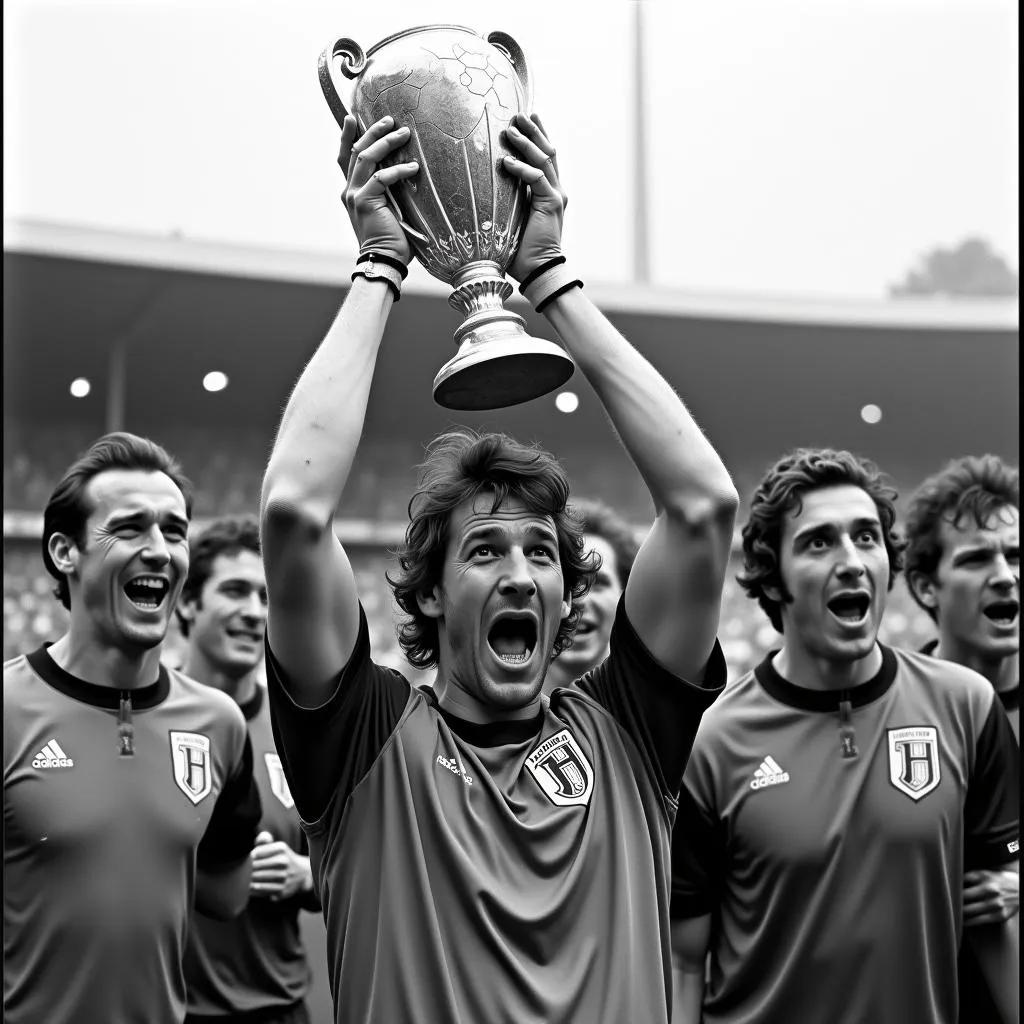 Dino Zoff nâng cúp World Cup