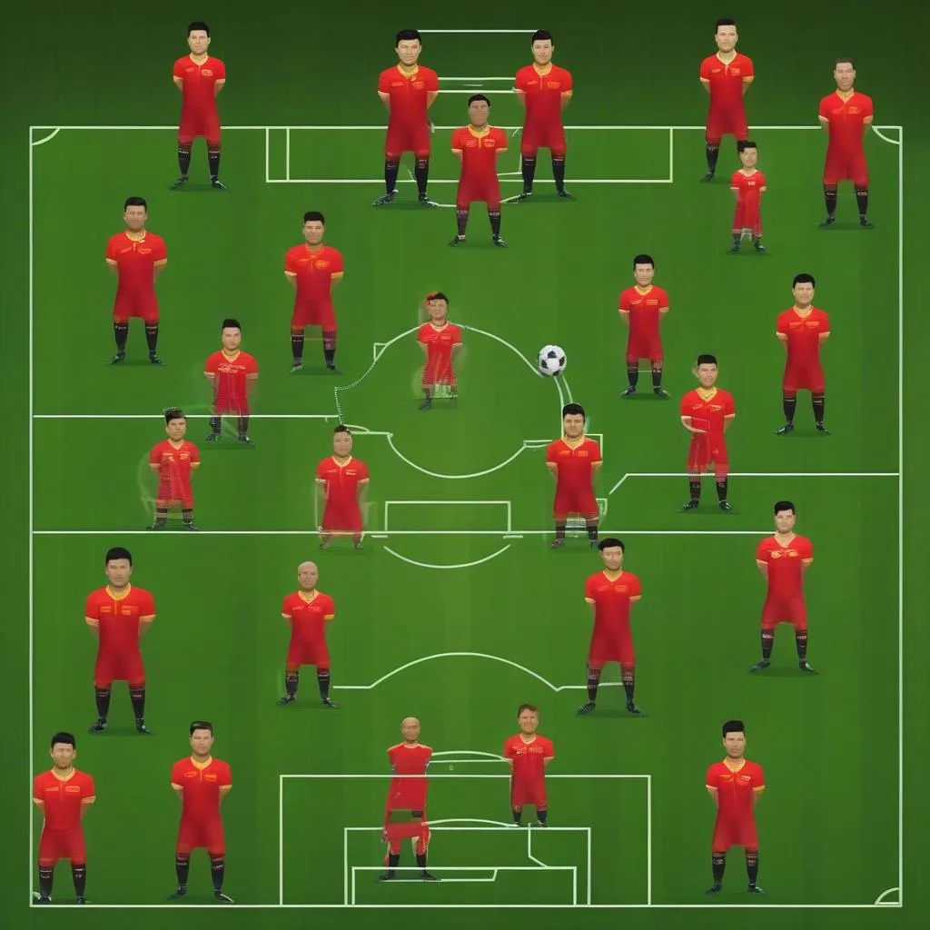 Đội hình đội tuyển Việt Nam Dream League Soccer 2019: Sơ đồ chiến thuật 4-4-2