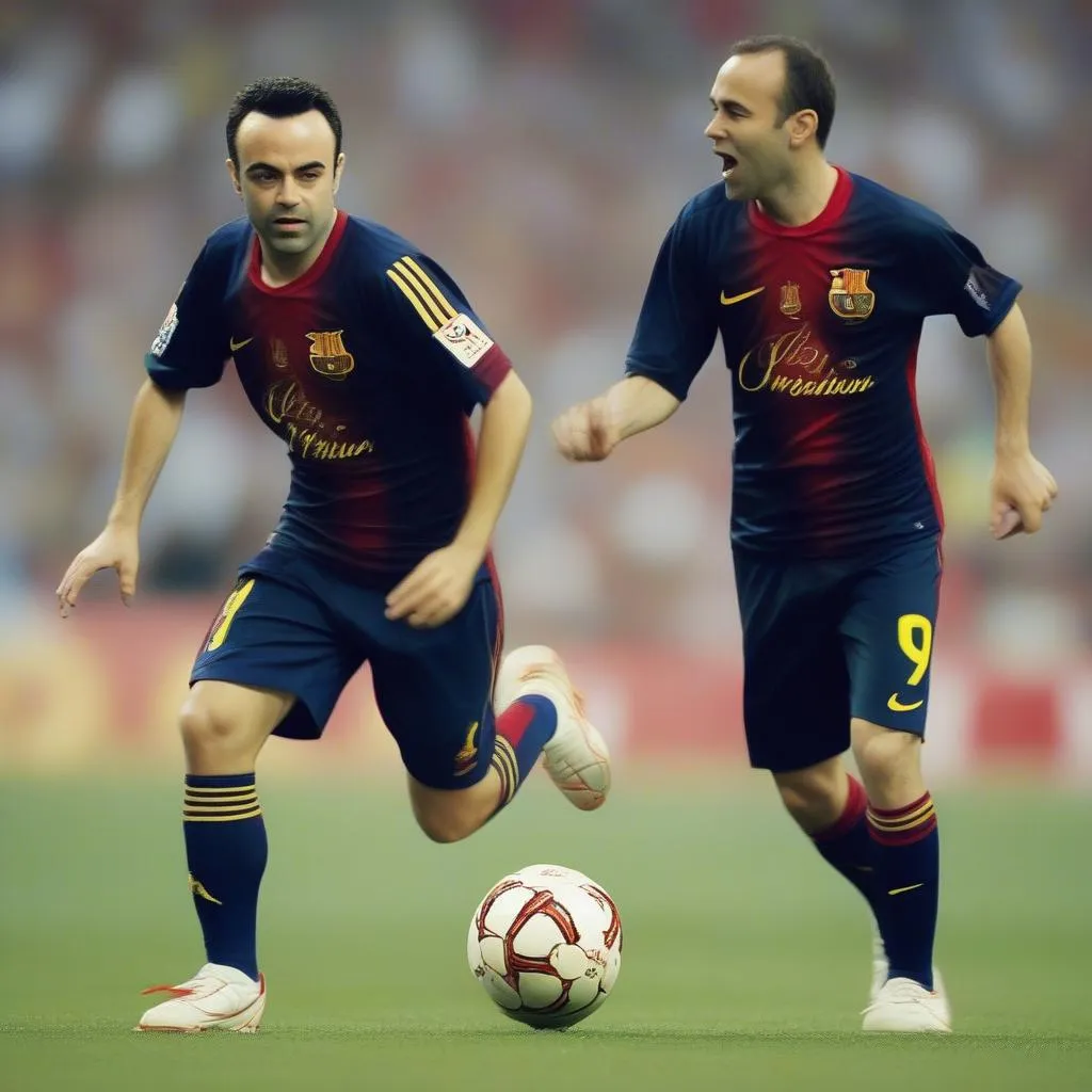 Đội hình tuyển Tây Ban Nha 2010 - Tiền vệ Xavi và Iniesta