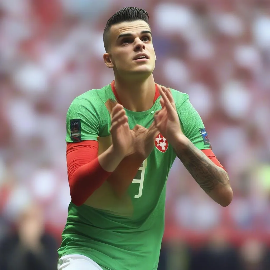 Hình ảnh Granit Xhaka, cầu thủ nổi bật của đội tuyển Thụy Sỹ tại WC