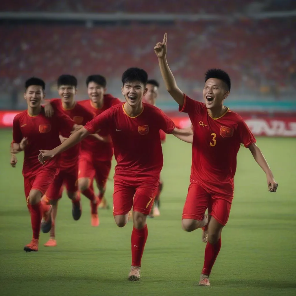 Hình ảnh đội tuyển U23 Việt Nam trong trận chung kết U23 châu Á 2018