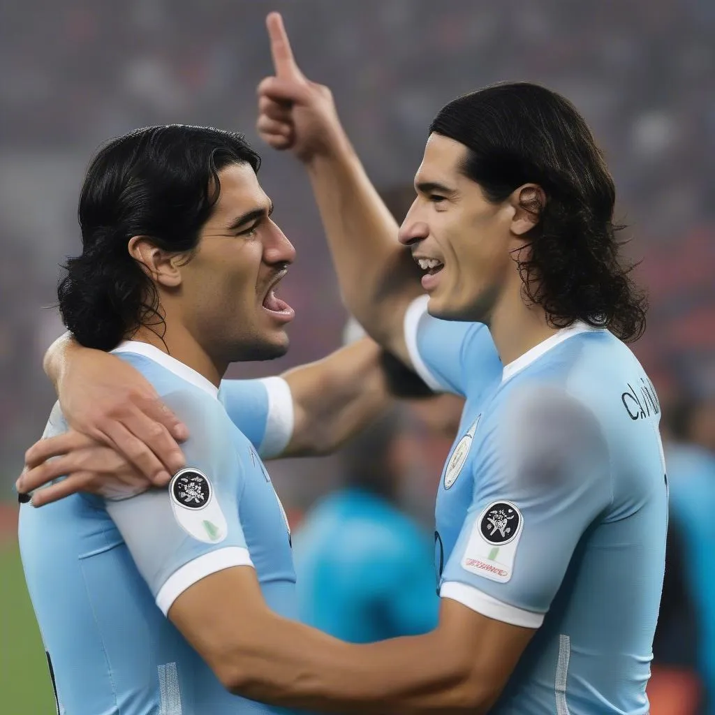 Luis Suarez và Edinson Cavani - cặp đôi sát thủ của đội tuyển Uruguay