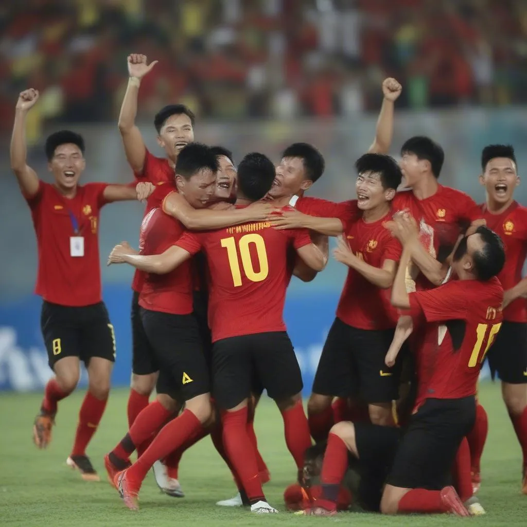 Hình ảnh đội tuyển Việt Nam trong trận chung kết AFF Cup 2018