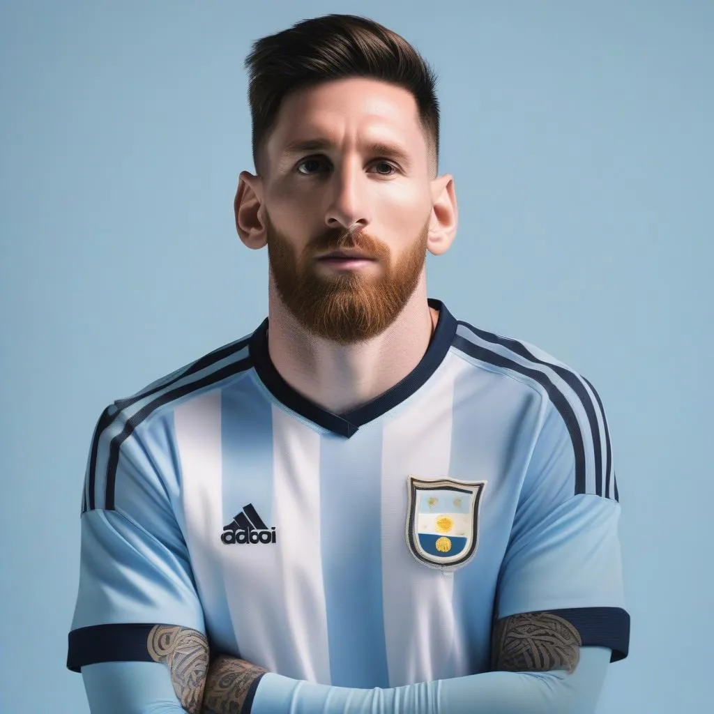 Đồng phục đội tuyển quốc gia Argentina với logo Messi