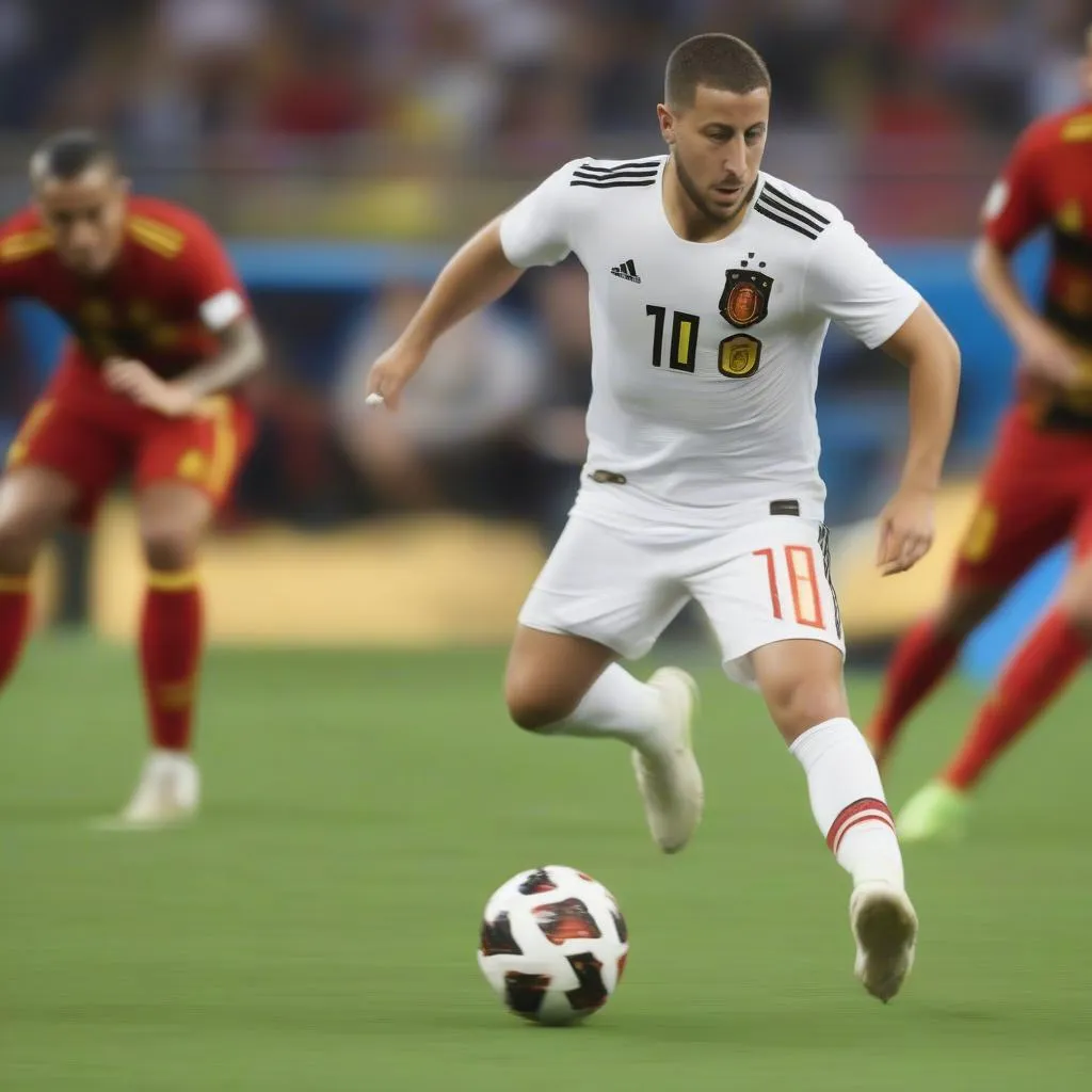 Eden Hazard, tiền vệ đội tuyển Bỉ, trong trận đấu năm 2018