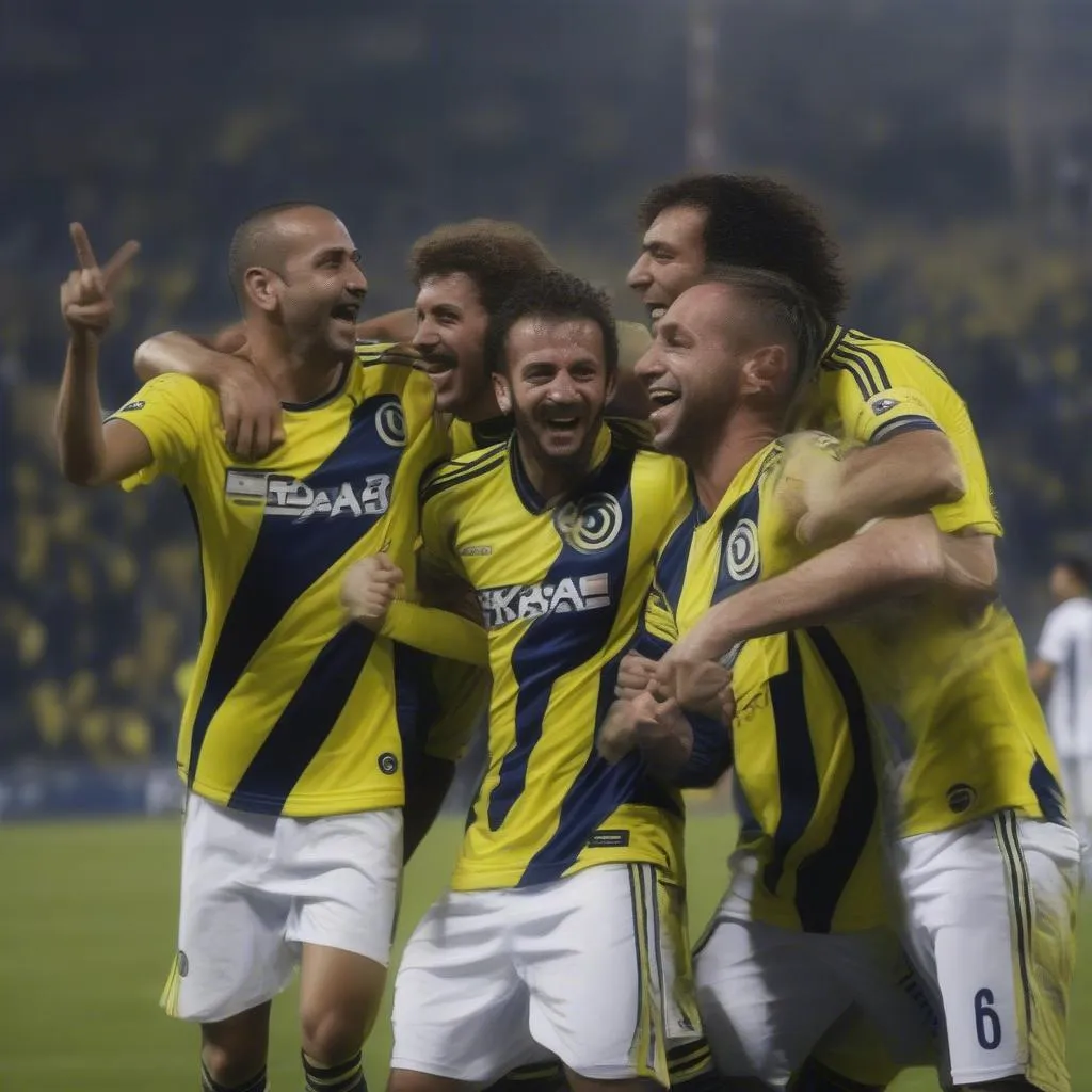 Fenerbahçe cầu thủ ăn mừng chức vô địch