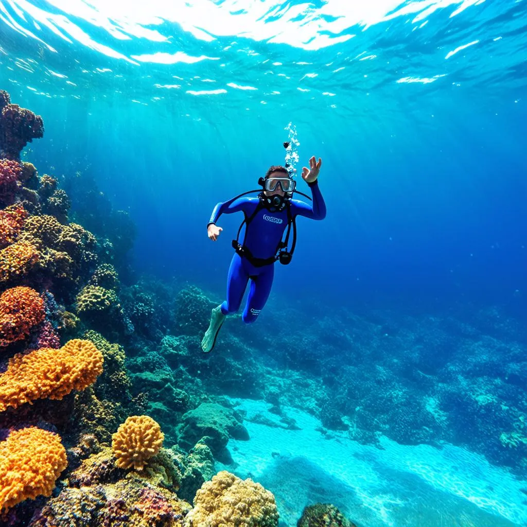 freediving-biển xanh