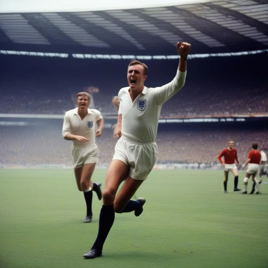 Geoff Hurst ghi bàn World Cup 1966