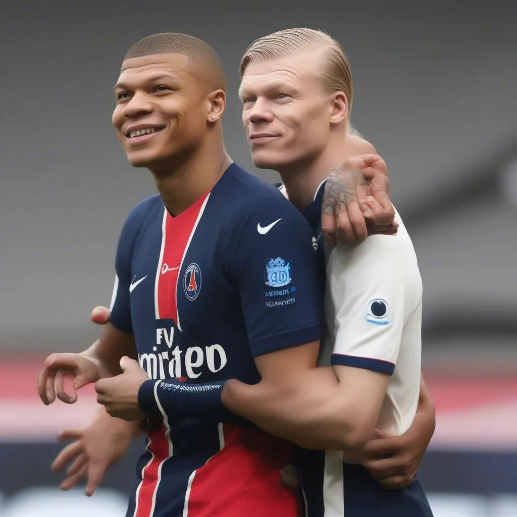 Kylian Mbappé (trái) và Erling Haaland (phải) là hai cầu thủ đắt giá nhất thế giới hiện nay