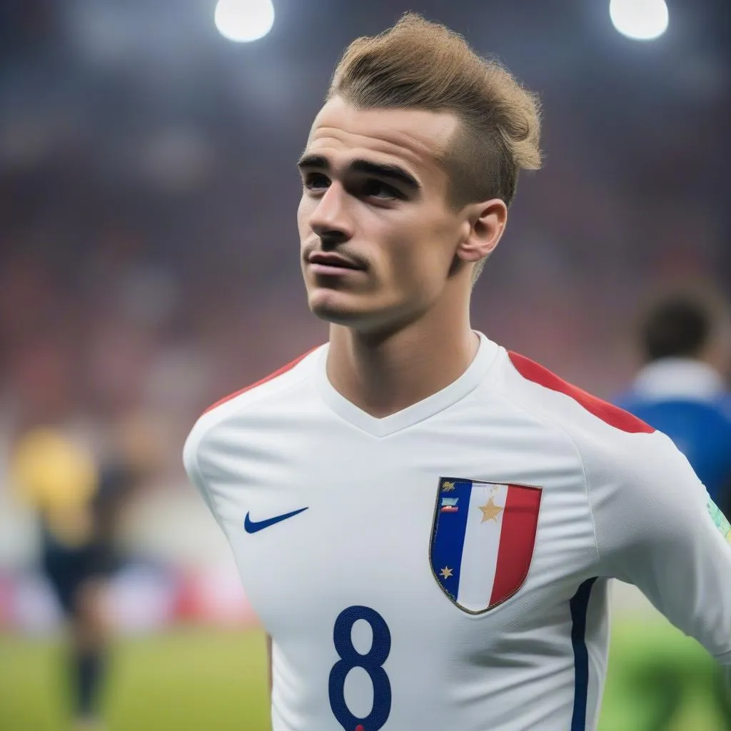 Griezmann mặc áo số 8 khi thi đấu cho đội tuyển Pháp