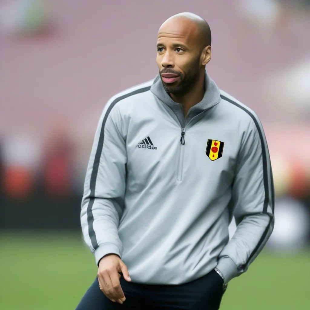 Hình ảnh Thierry Henry trong vai trò trợ lý HLV đội tuyển Bỉ