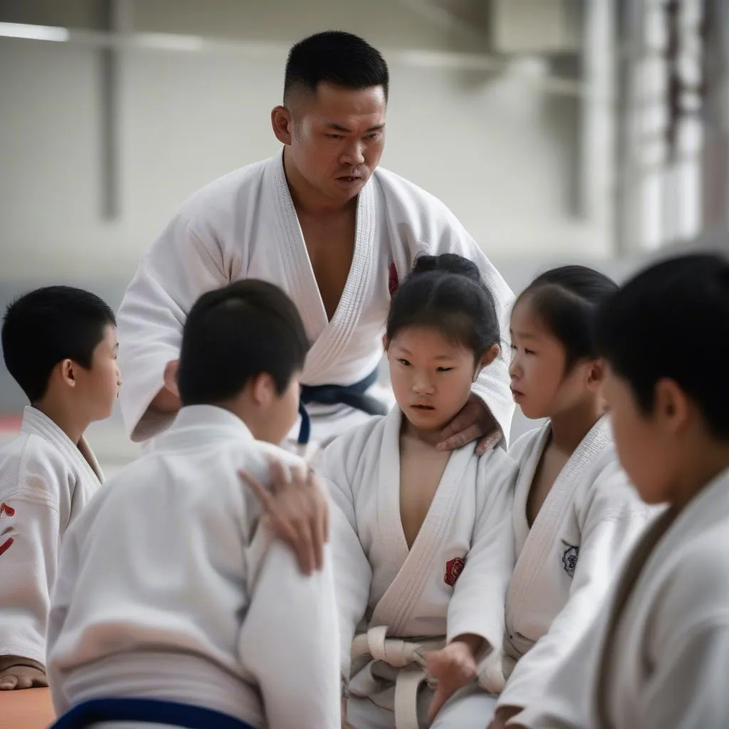 huấn luyện viên judo trẻ