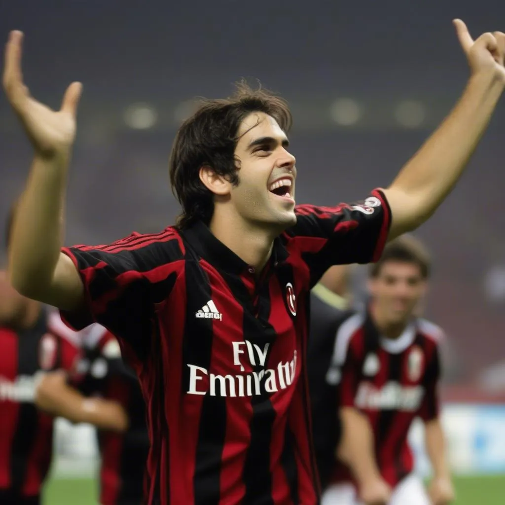 Hình ảnh Kaka trong màu áo AC Milan mùa giải 2007