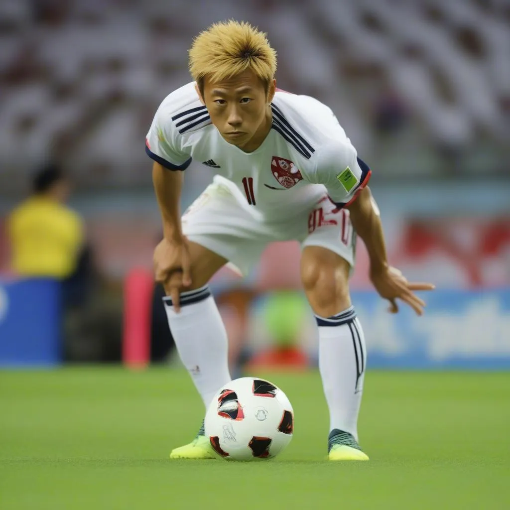 Keisuke Honda sút penalty cho đội tuyển Nhật Bản