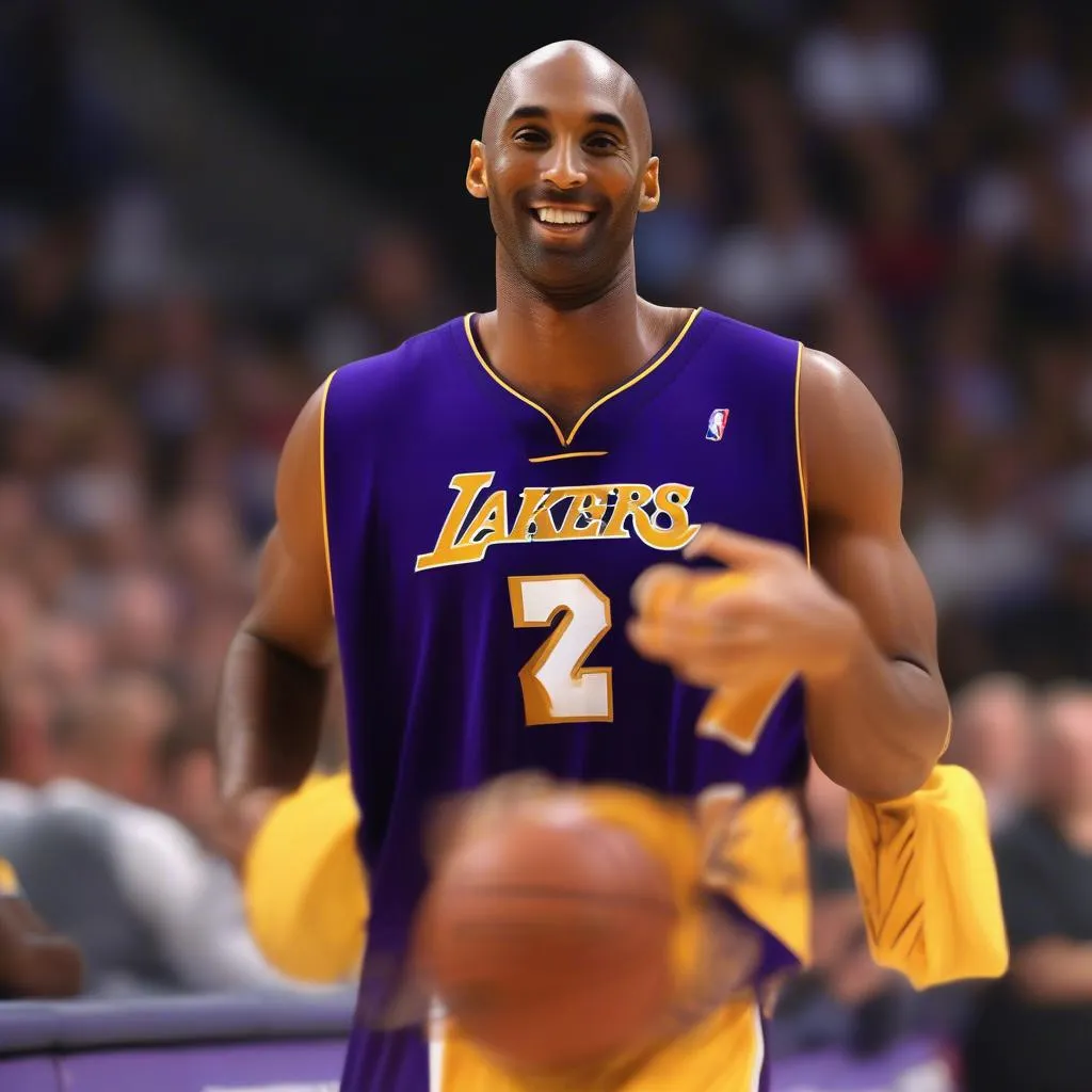 Kobe Bryant trong trang phục thi đấu của Lakers