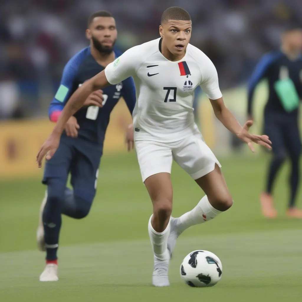 Kylian Mbappé thi đấu tại World Cup 2022