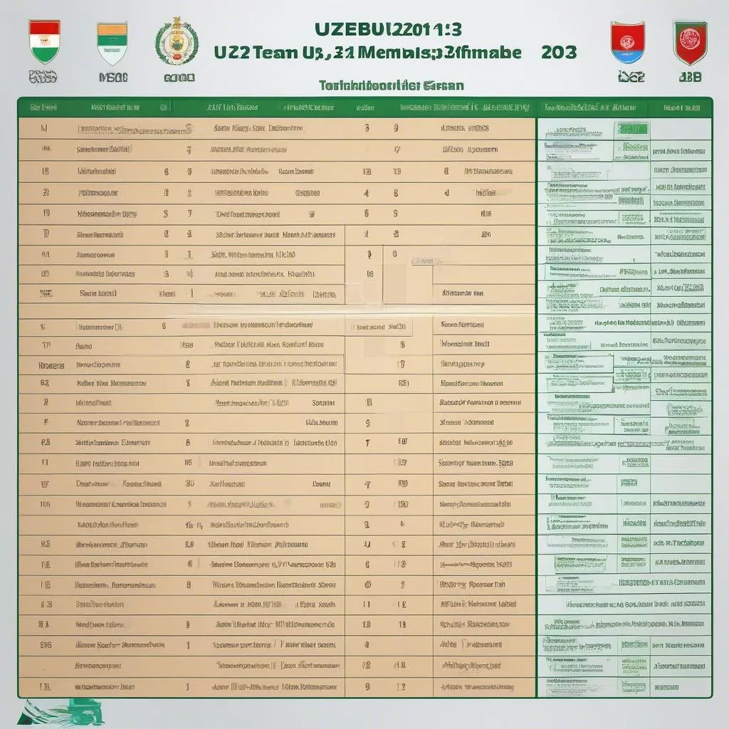 Lịch thi đấu U23 Uzbekistan năm 2023