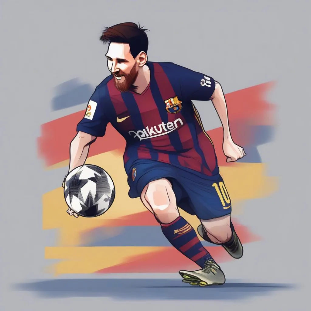 Hình ảnh cầu thủ cartoon Lionel Messi