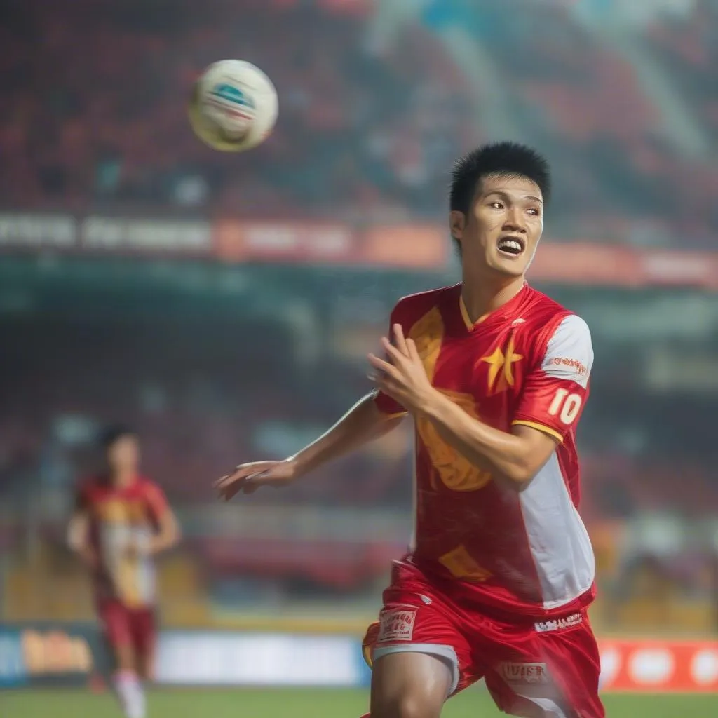 Cầu thủ đội tuyển Việt Nam thi đấu ở giải V-League