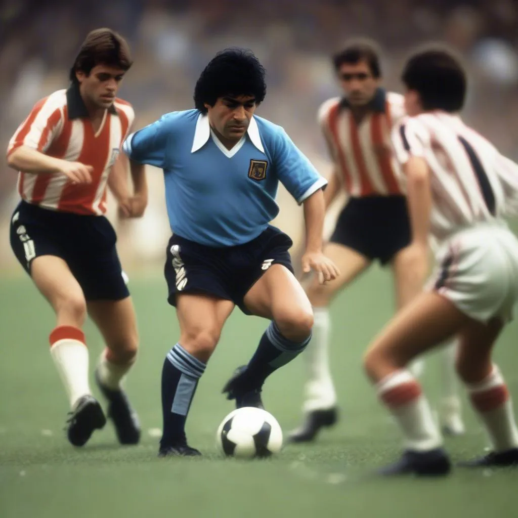 Diego Maradona đi bóng