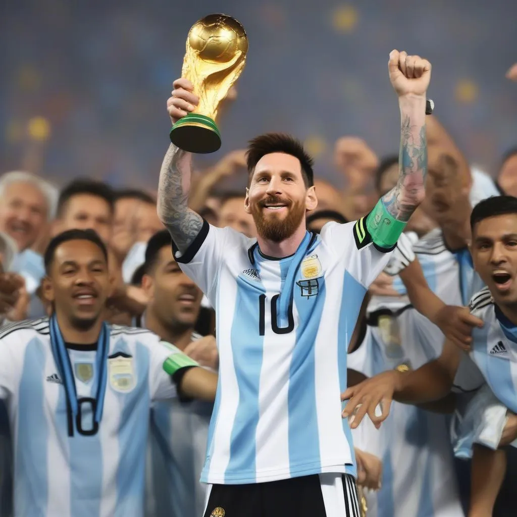 messi ăn mừng world cup