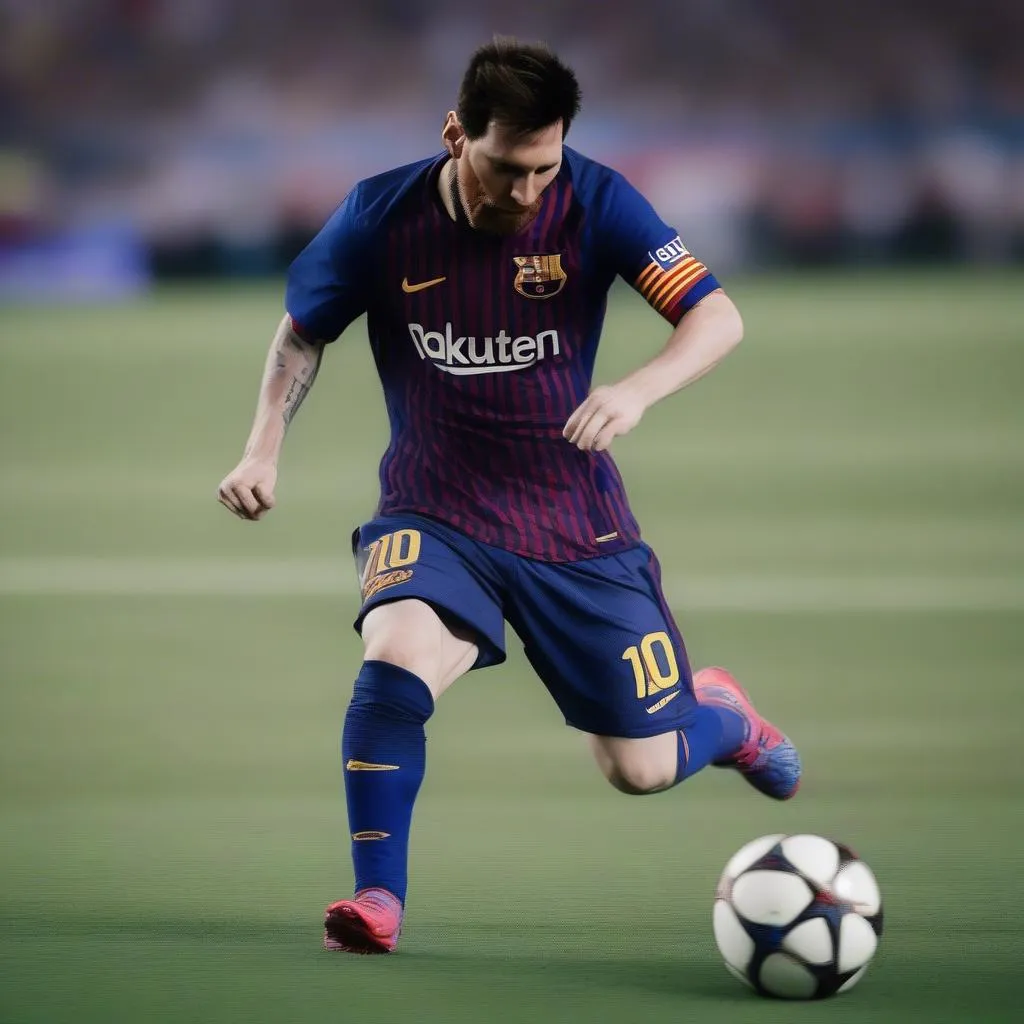 Lionel Messi demonstrating the Quickstep technique in a football match