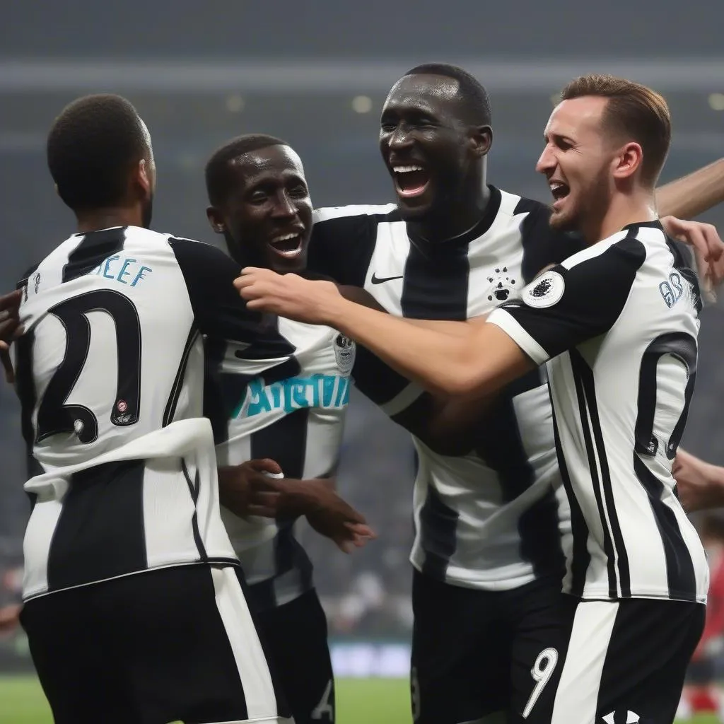 Moussa Sissoko ăn mừng bàn thắng