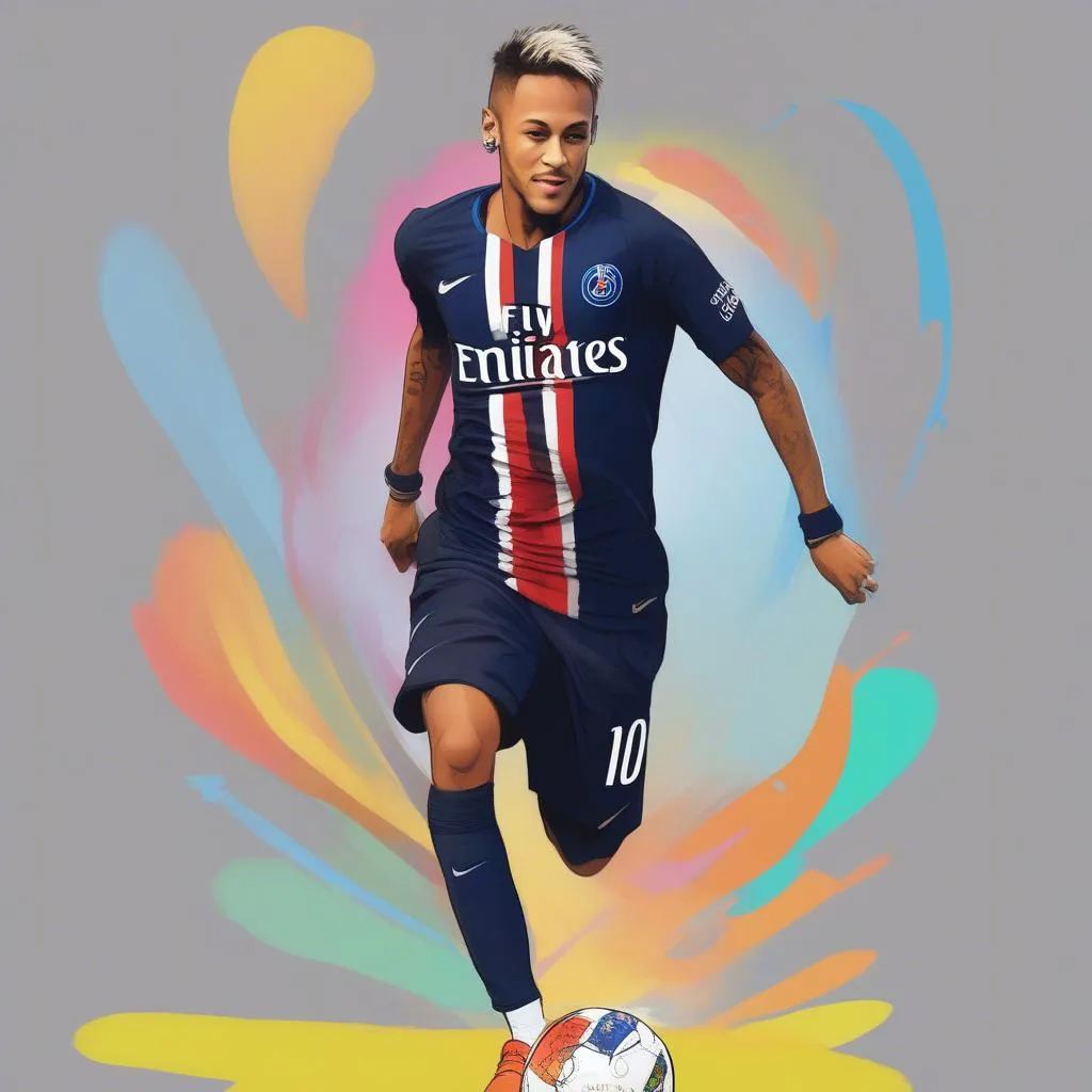 Hình ảnh cầu thủ cartoon Neymar