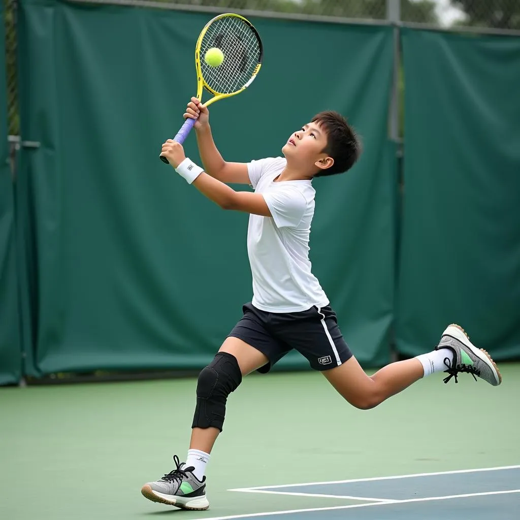 Nguyễn Văn B chơi tennis