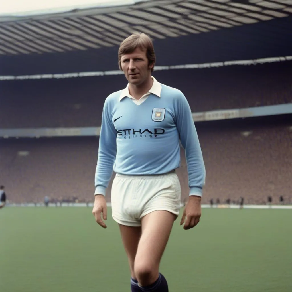 Colin Bell, một trong những huyền thoại vĩ đại của Man City, ghi dấu ấn với kỹ thuật điêu luyện và tinh thần chiến đấu kiên cường.