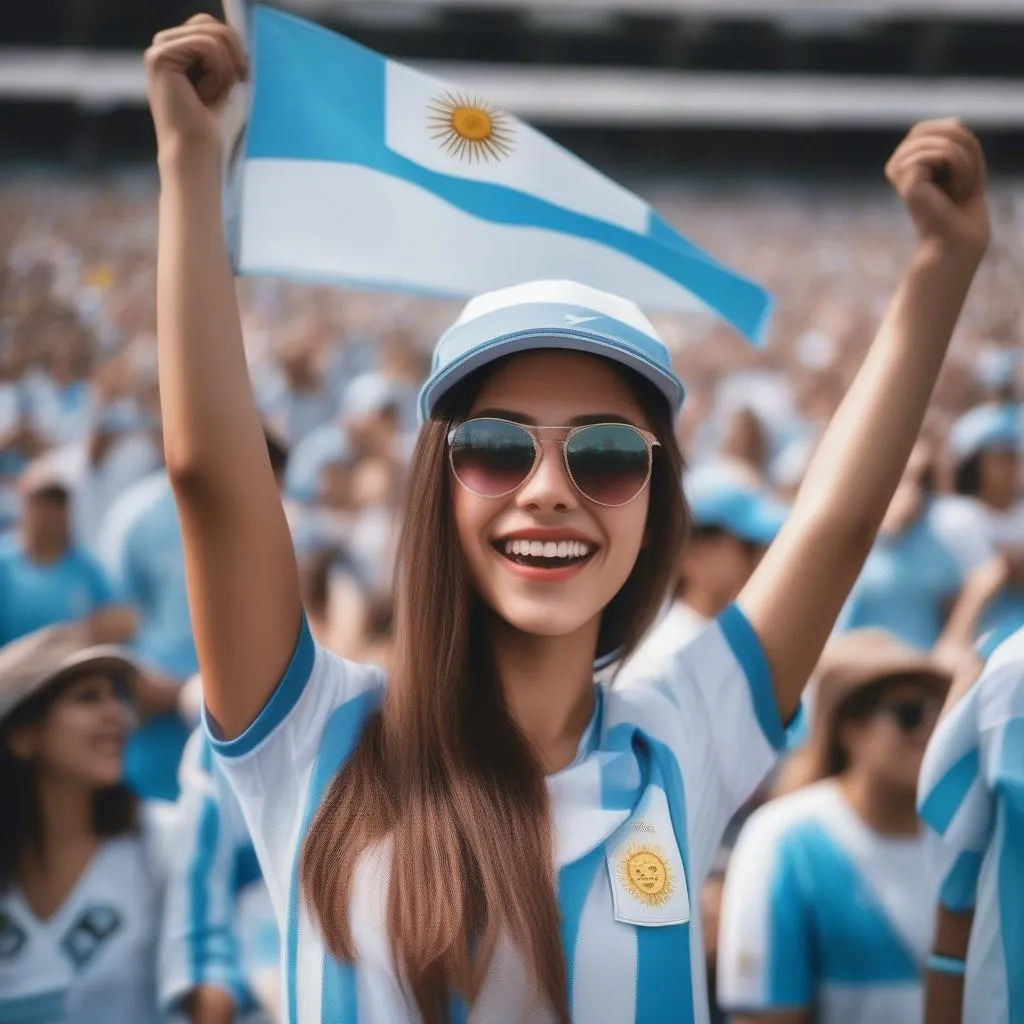 Nữ CĐV Argentina xinh đẹp