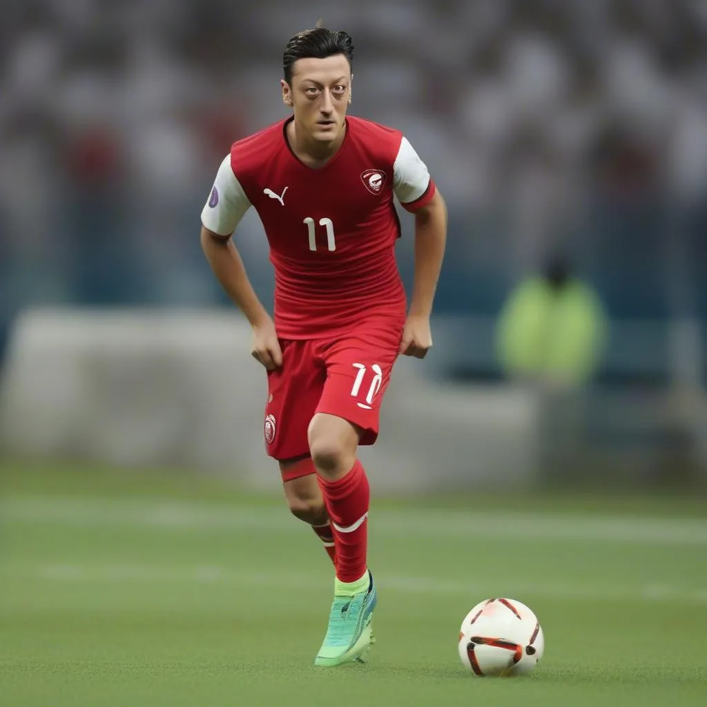 Mesut Özil playing for the Turkish national team