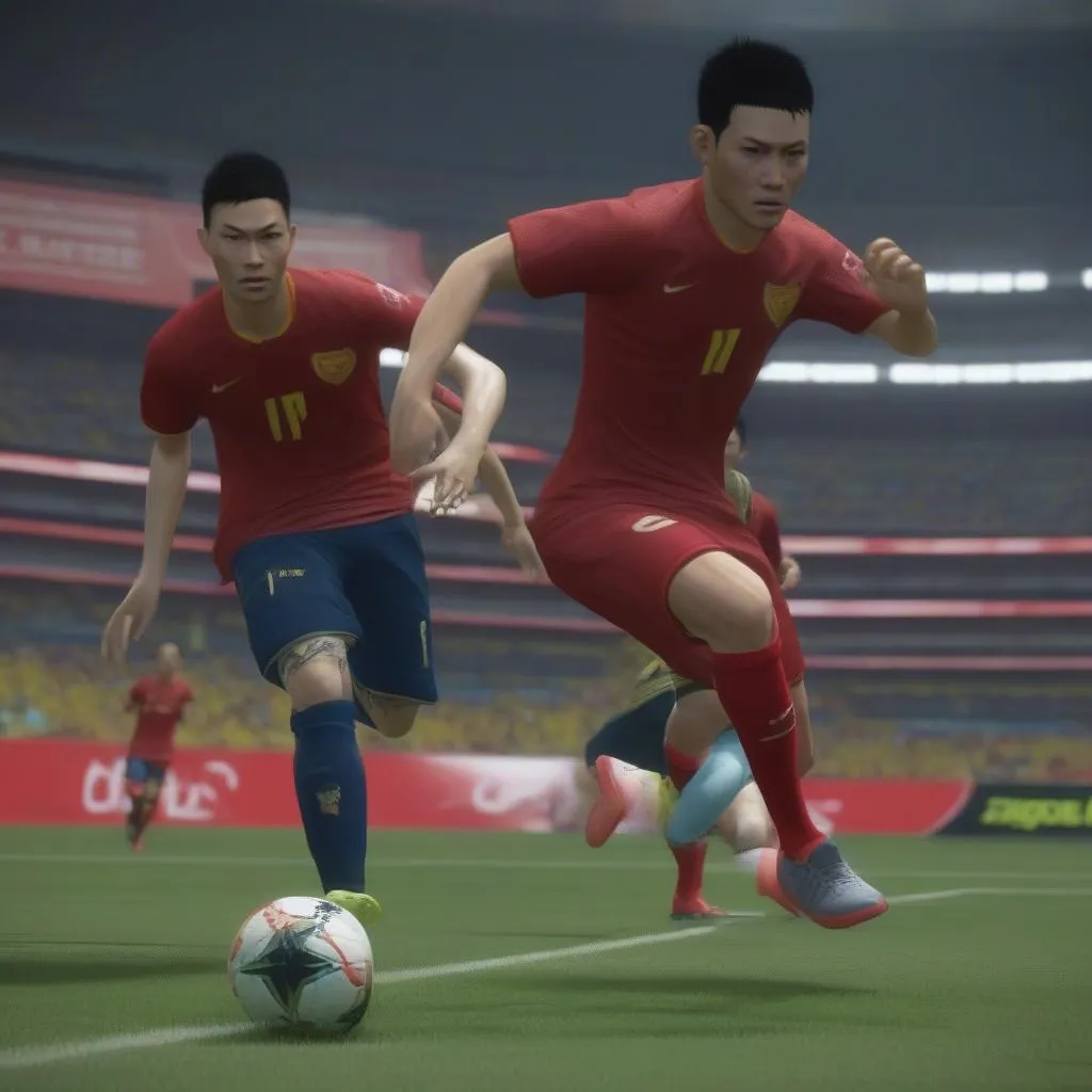 Công Phượng và Văn Hậu trên PES 2017